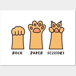 Rock Paper Scissors cat paw Posters and Art